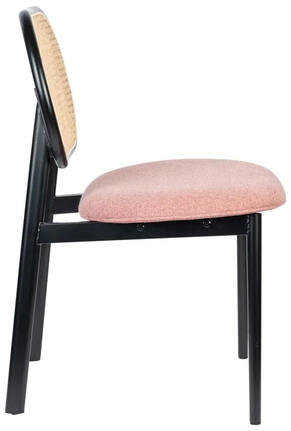 Черен/светлорозов трапезен стол Spike - Zuiver