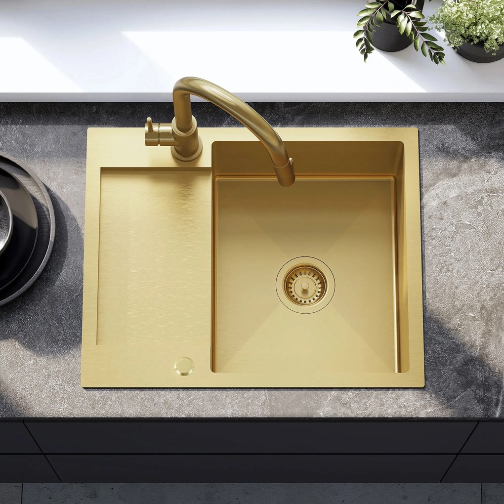 Стоманена мивка Paul BRUSH GOLD