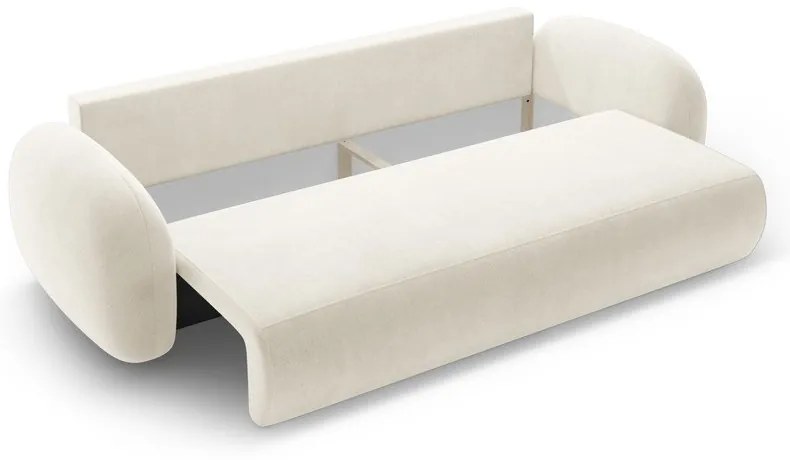 Кремав кадифен сгъваем/с място за съхранение диван 262 cm Tonale – Cosmopolitan Design