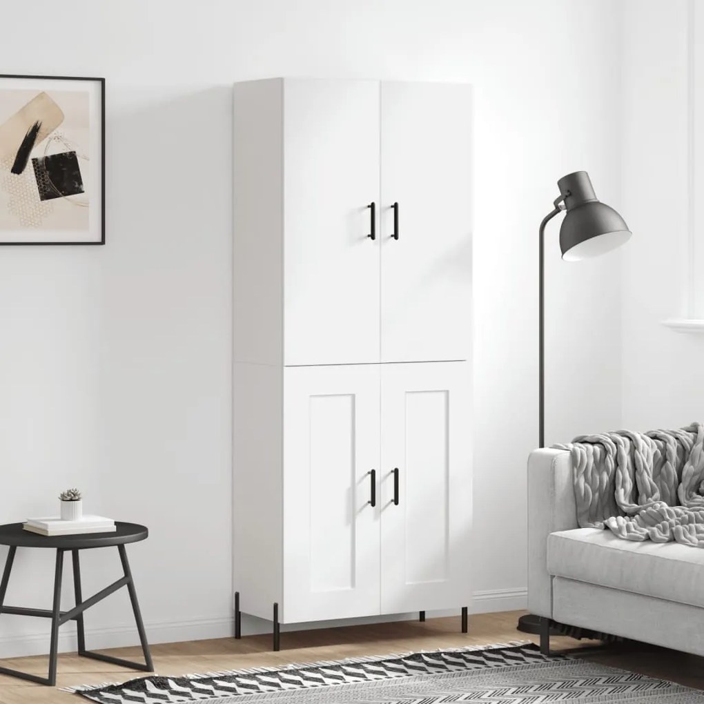 3195795 vidaXL Висок шкаф, бял, 69,5x34x180 см, инженерно дърво