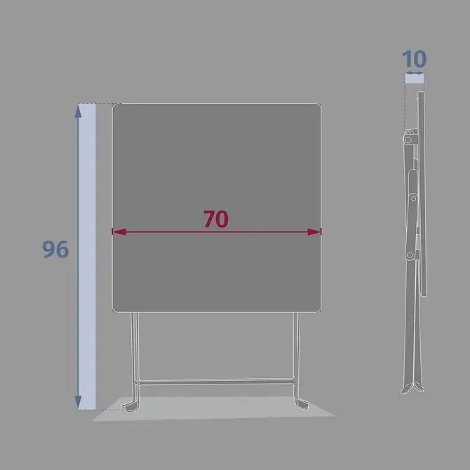 Градинска квадратна маса Hesperide Greensboro,70x70x71 cm - Тъмнозелен