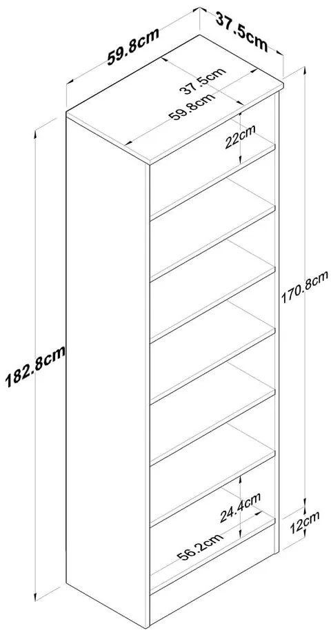 Бял/естествен гардероб от орех 60x183 cm Theresa - Kalune Design