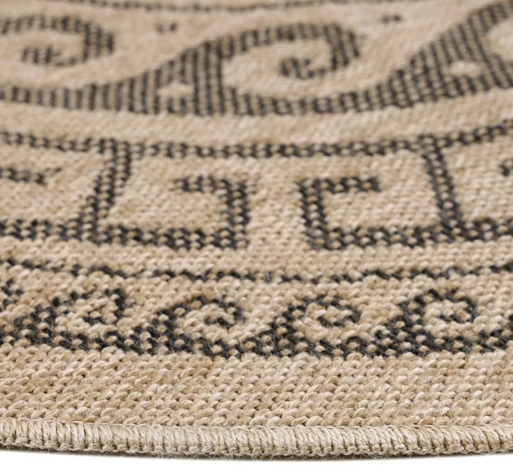 Черно-бежов кръгъл външен килим ø 80 cm Comilla – Ayyildiz Carpets