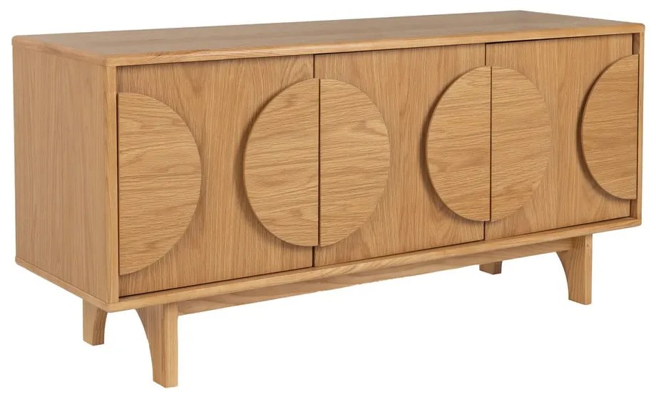 Нисък скрин от декор от дъб в естествен цвят 120x58 cm Groove – Zuiver