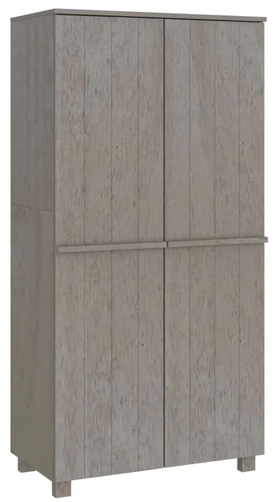 340483 vidaXL Гардероб HAMAR, светлосив, 89x50x180 см, борово дърво масив