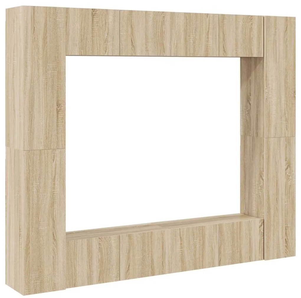 3078965 vidaXL Комплект ТВ шкафове от 8 части, дъб сонома, инженерно дърво