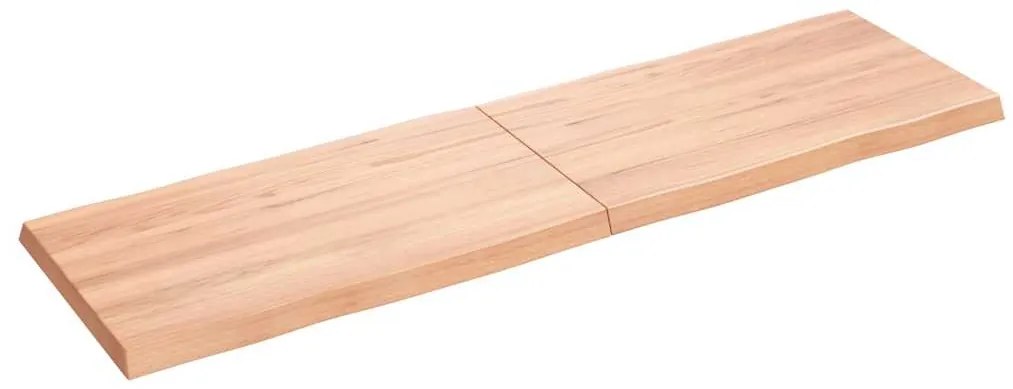 363962 vidaXL Плот за маса светлокафяв 140x40x(2-4) см обработен масивен дъб