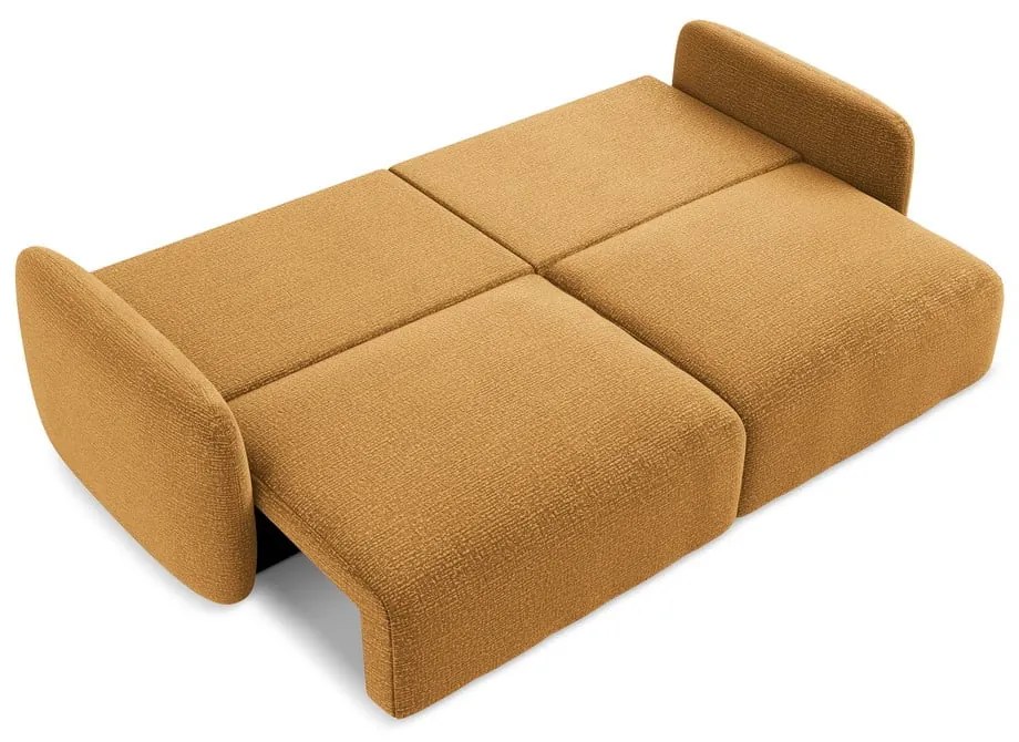 Оранжев разтегателен диван с място за съхранение 238 cm Kalena – Makamii