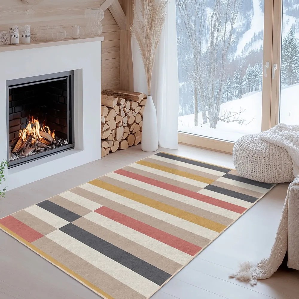 Килим подходящ за пране 80x150 cm Rosy Bandas – Mila Home