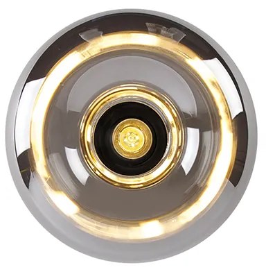 Таванна лампа в стил Арт Деко черна с опушено стъкло - Busa