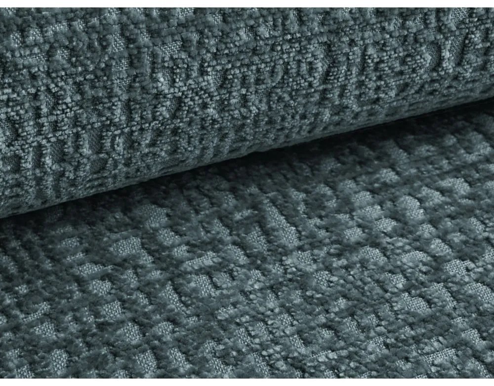 Синьо тапицирано двойно легло с място за съхранение и решетка 180x200 cm Noho - Makamii