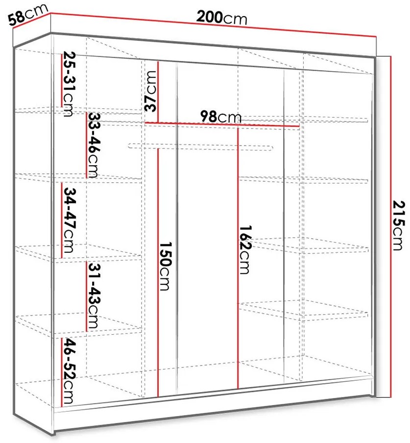 Гардероб Derby II плъзгащ се-Leuko