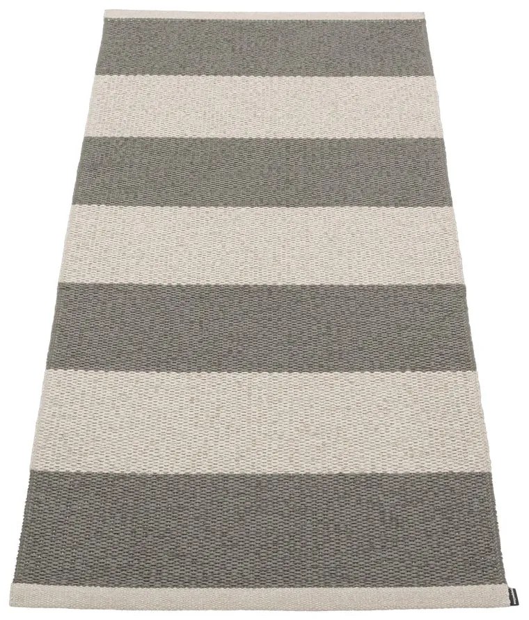 Антрацитна и кремава пътека за открито и закрито 70x150 cm Bob Charcoal Linen – Pappelina