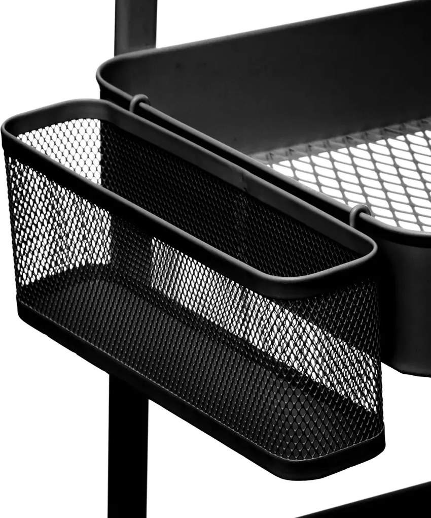 Кухненска количка 5five, Черен, Метал, Перфорирана