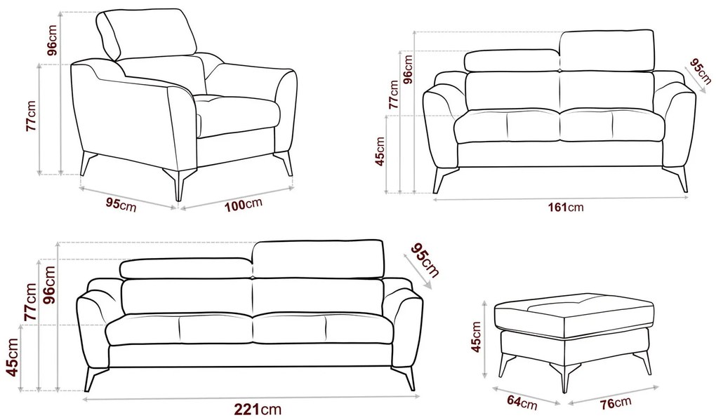 Комплект дивани Phaedra