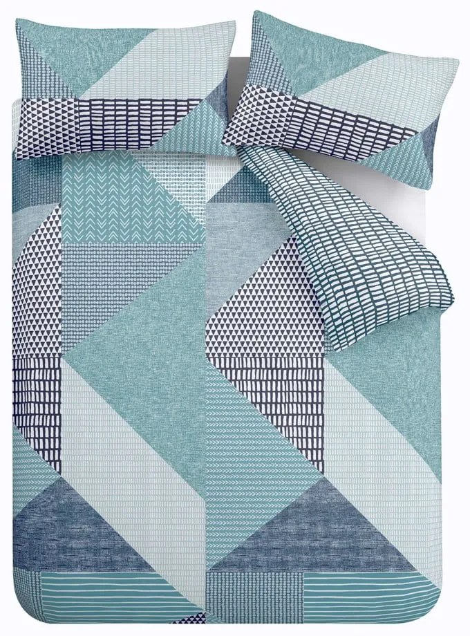 Тюркоазено единично спално бельо 135x200 cm Larsson Geo – Catherine Lansfield