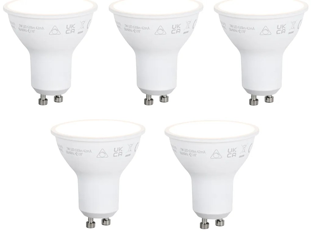 Комплект от 5 Smart GU10 50mm димируеми LED крушки Opal 7W 630 lm 2700K