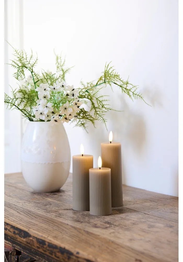 Сиви светлинни декорации в комплект от 3 Smilla - Sirius