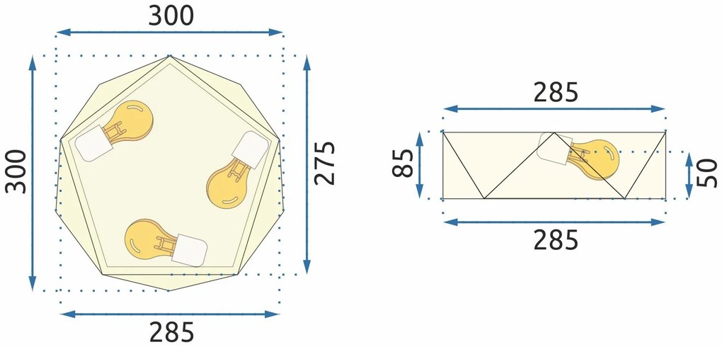 Плафон Diamond Gold APP875-C 30 cm