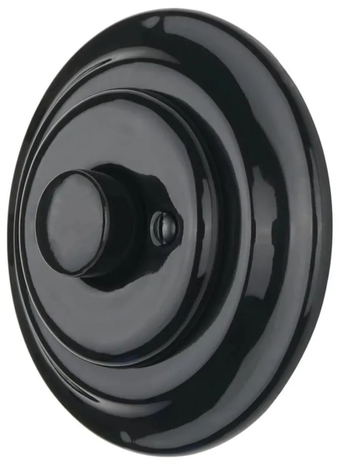 Bohemia-Design - Порцеланов ретро въртящ се димер с рамка 250V/10A черен