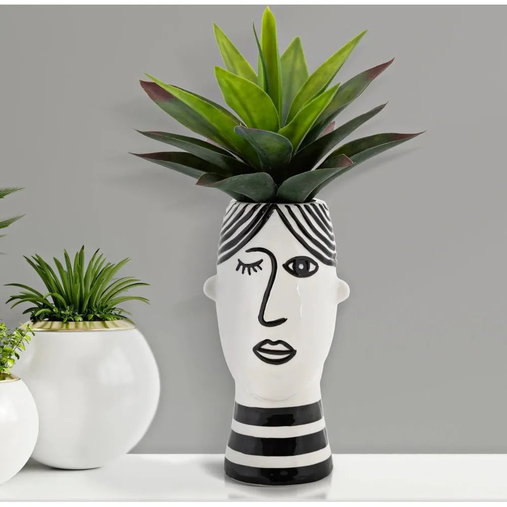 Черно-бяла порцеланова ваза Face - Mauro Ferretti