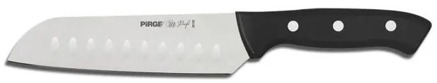 Pirge - Нож сантоку от неръждаема стомана (с червена / черена дръжка) 18см (36168)PROFI