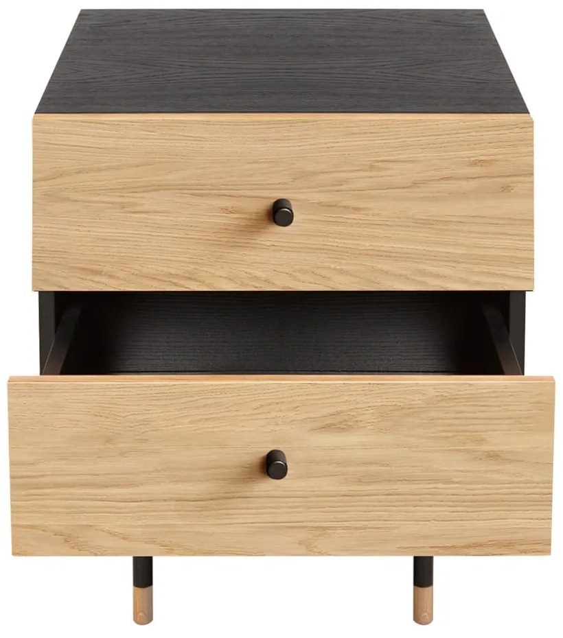 Нощно шкафче от декор от дъб в естествен цвят Jugend – Woodman