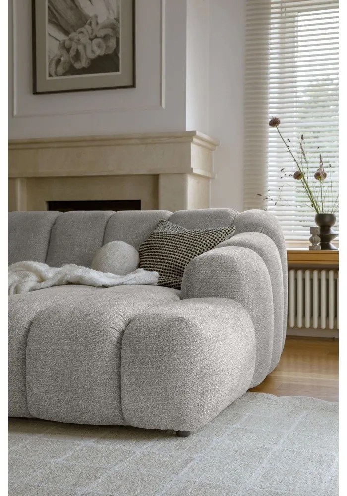 Светлосив ъглов диван (десен ъгъл) Shell – Miuform