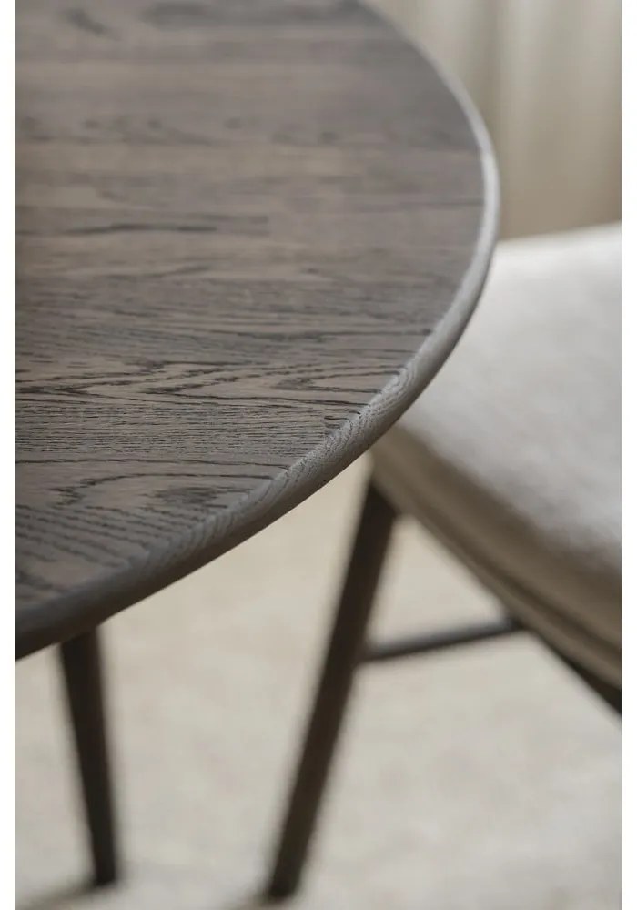 Тъмнокафява кръгла сгъваема трапезна маса от масивен дъб ø 120 cm Tyler – Rowico