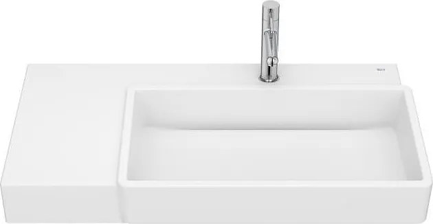 Умивалник за стенен монтаж, асиметричен, десен, Tura, 800 x 430 x 150 mm