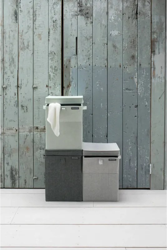 Кутия за пране Brabantia Stackable 1000828, 35 л, Преден отвор, Широк капак, Сгъваема, Черен