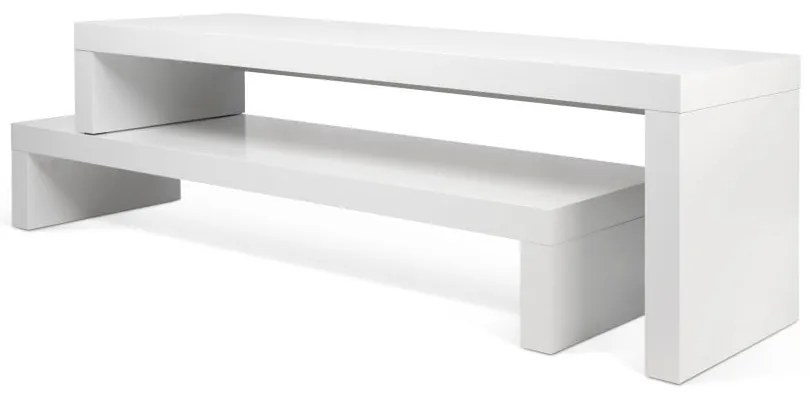 Бяла променлива маса за телевизор орех Cliff - TemaHome