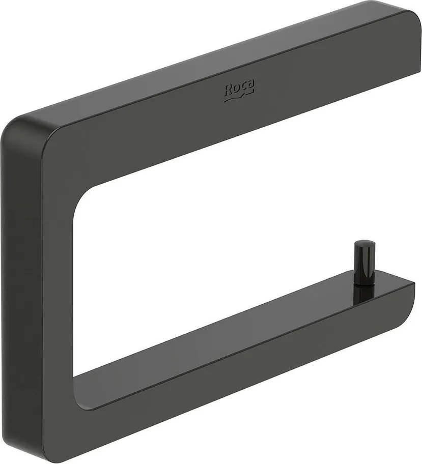 Държач за тоалетна хартия, A817034CN0, Roca, без капак, метал, титаниево черно, 15х2.2х9.5см