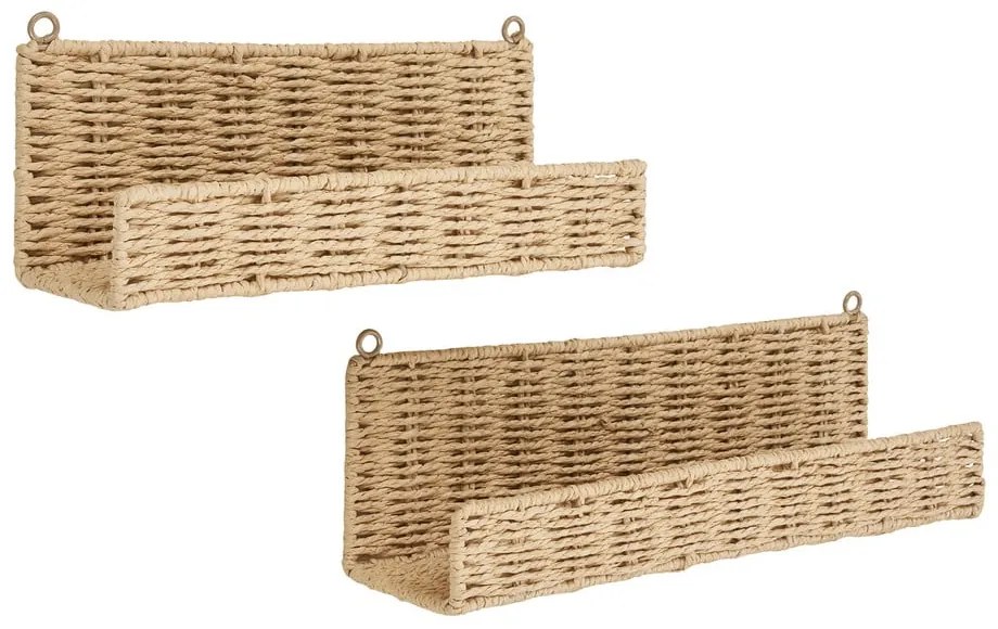 Стенни рафтове в комплект 2 бр. в естествен цвят 10 cm Treviso – House Nordic