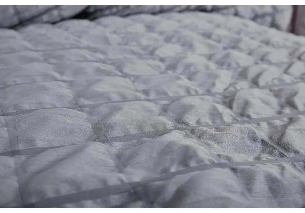 Черно-сиво крепово спално бельо за единично легло 140x200 cm Naomi – My House