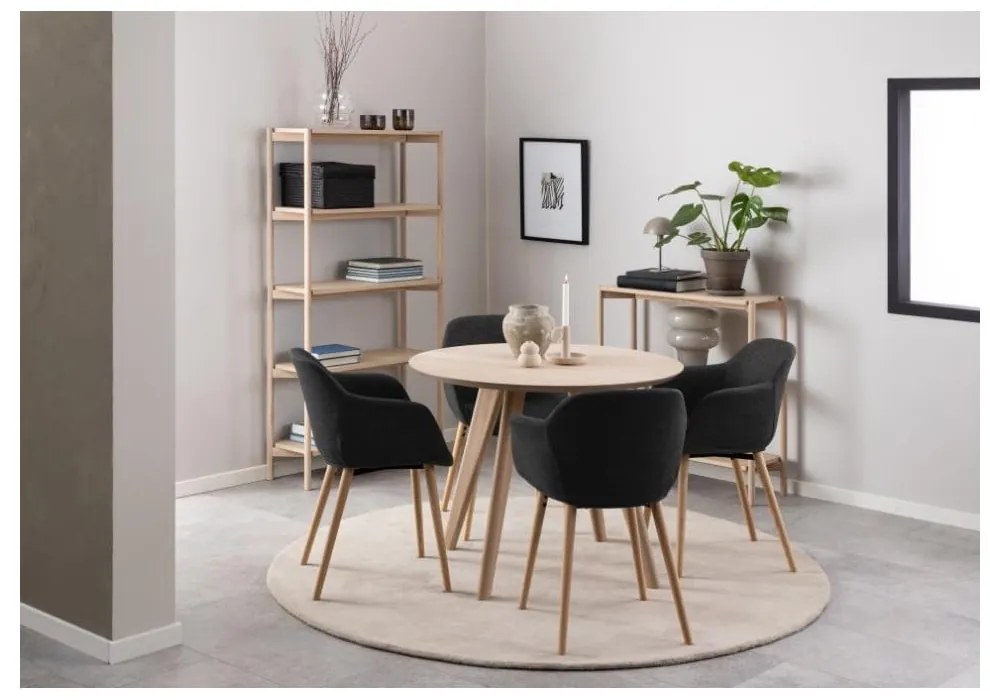 Кръгла трапезна маса с дъбов плот ø 100 cm Townsville – Actona