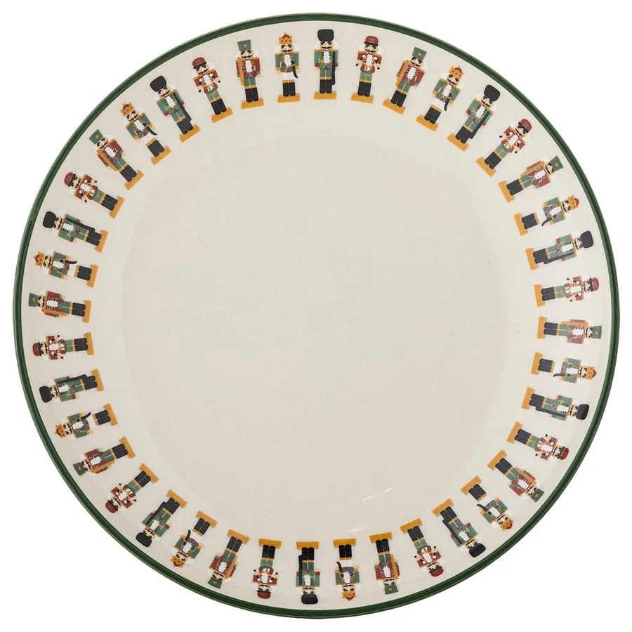 Кремава десертна глинена чиния с коледен мотив ø 16 cm Jolly – Bloomingville