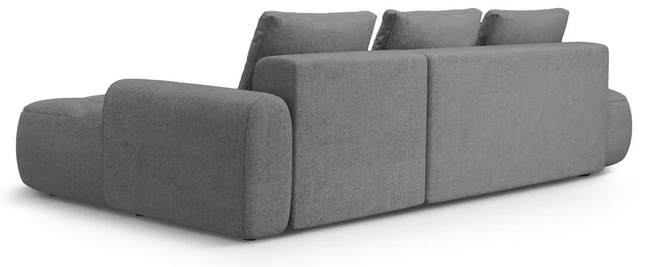 Сив сгъваем/с място за съхранение ъглов диван (десен ъгъл) Linz – Cosmopolitan Design