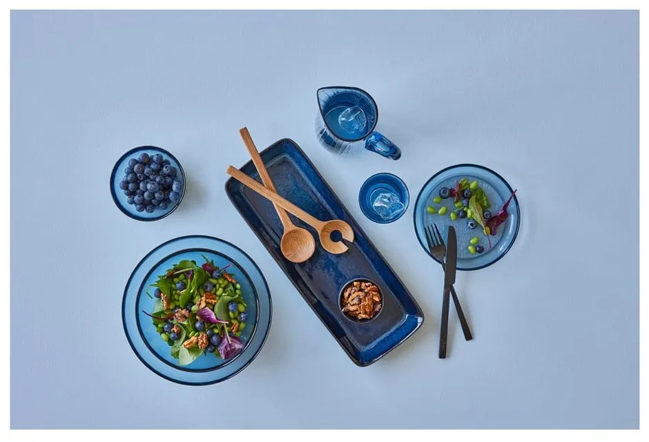 Поднос за сервиране керамична тава 14x38 cm Gastro Dark Blue/Black – Bitz