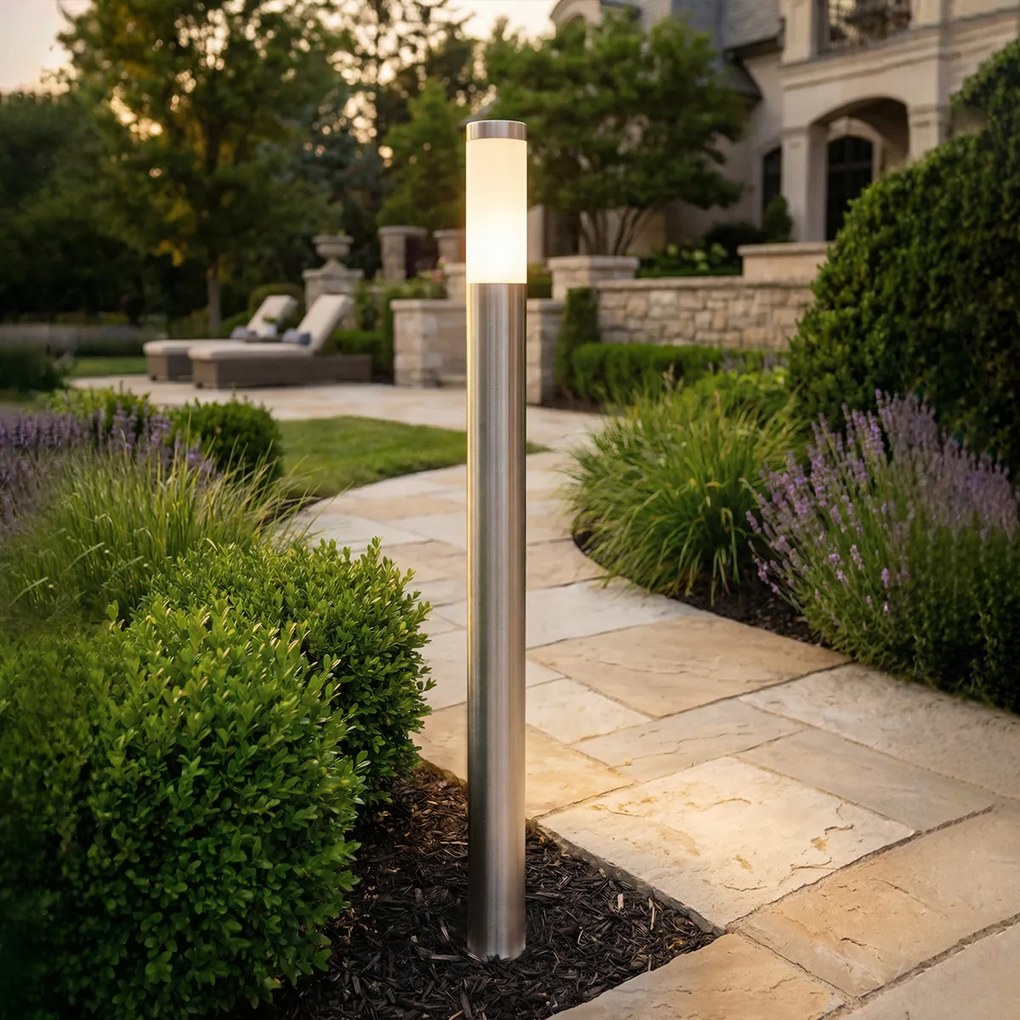 Модерна външна лампа стълб стомана 110 см IP44 - Rox