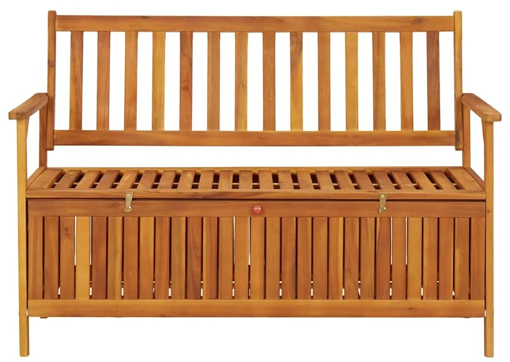 310279 vidaXL Градинска пейка за съхранение, 120 cм, акация масив