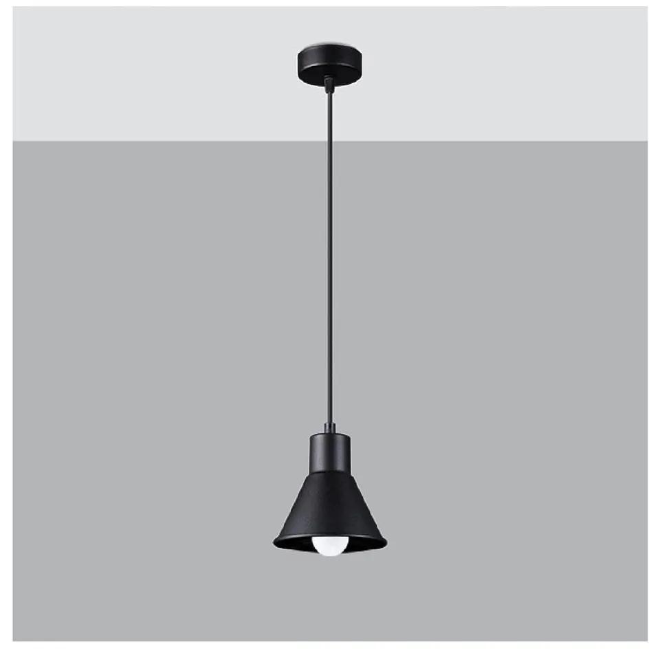 Черна висяща лампа с метален абажур 14x14 cm Martina - Nice Lamps