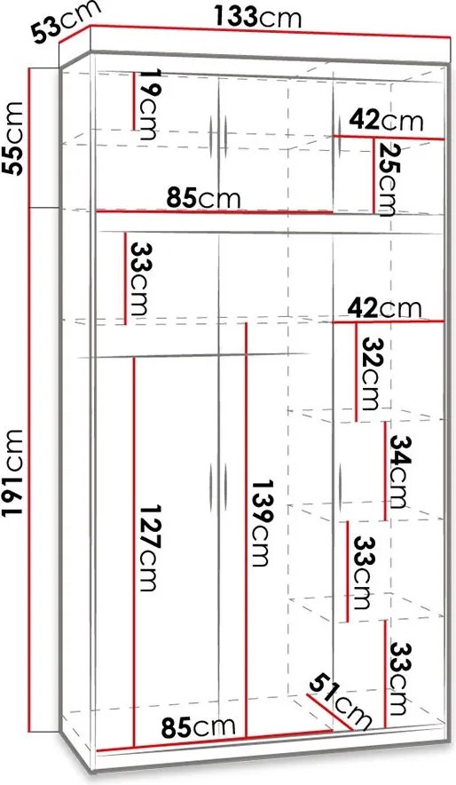Гардероб Elena 3DM Plus-Drus