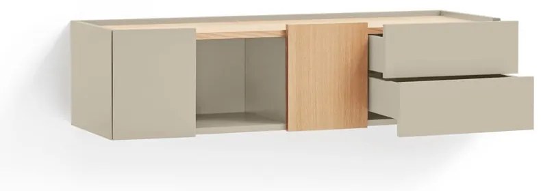 Нисък скрин в светлосиво и естествен дъб 110x23 cm Otto - Teulat