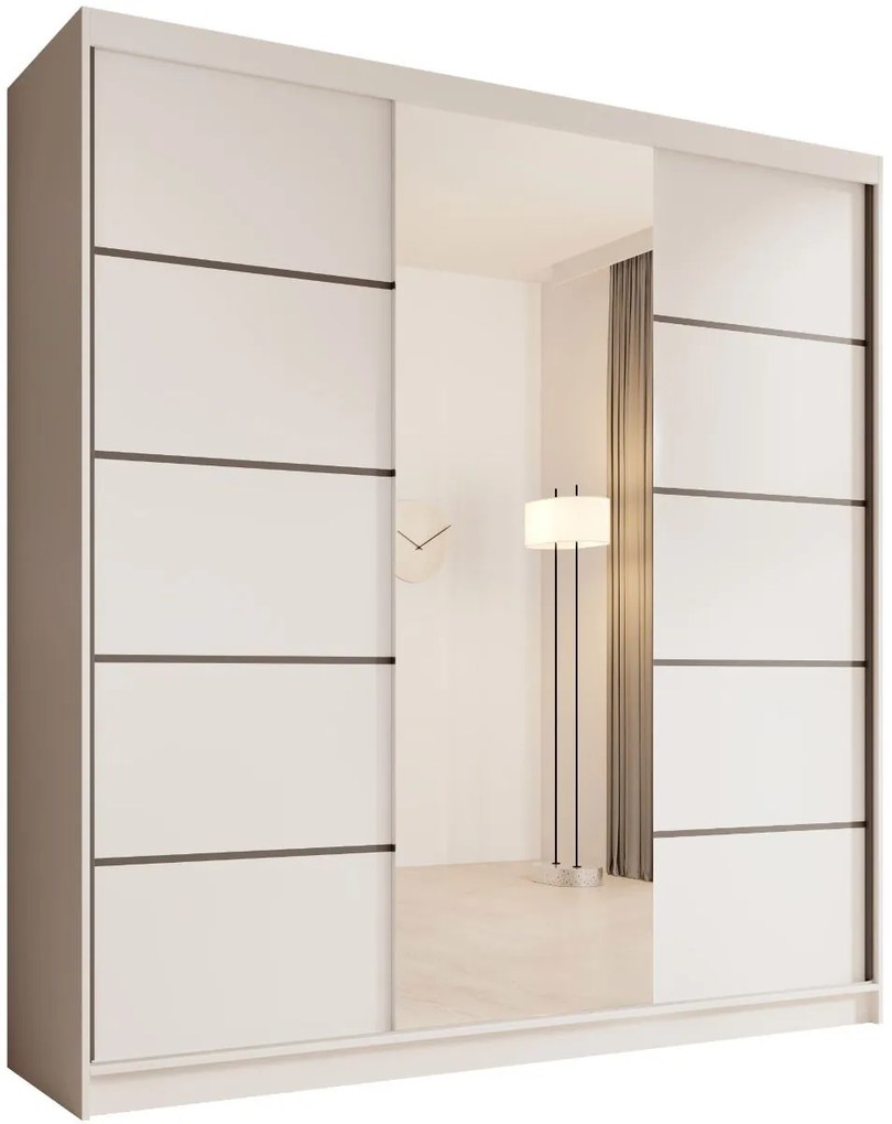 Гардероб Barry 200 плъзгащ-Бяло