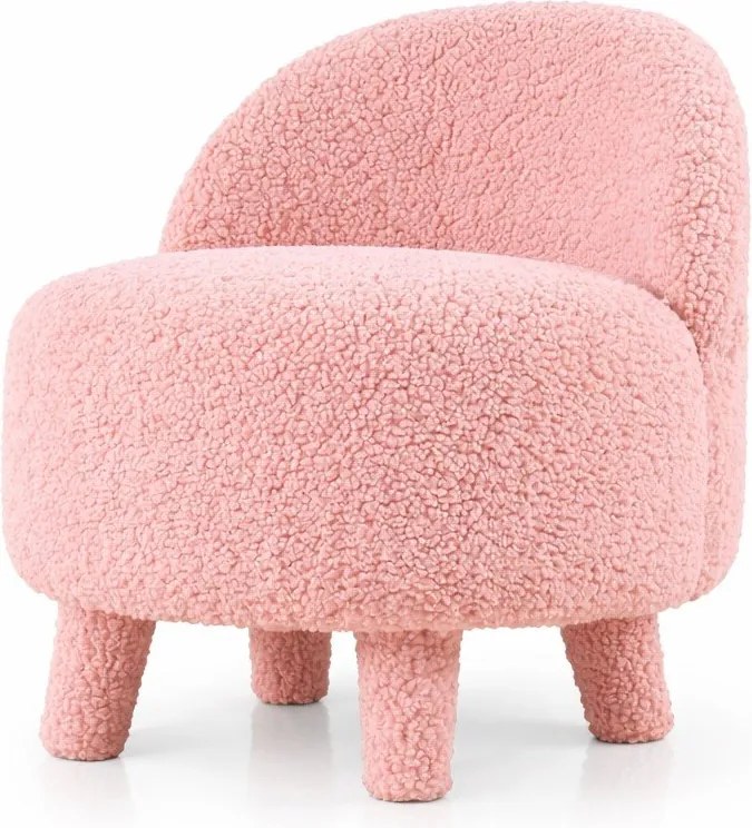 Светлорозов детски фотьойл от плат букле Moouv – Artie