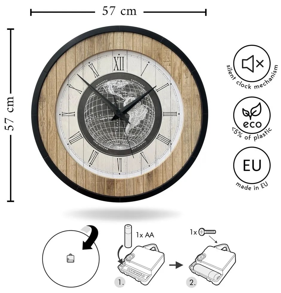Стенен часовник ø 57 cm Jacob – Styler