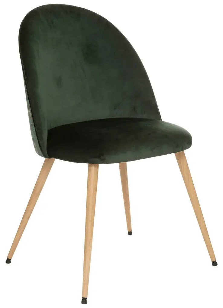 Трапезен стол atmosphera Slano, Велур - Зелен