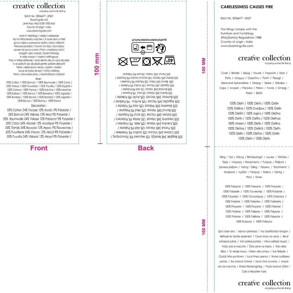 Памучна декоративна възглавница 50x50 cm Pico – Bloomingville