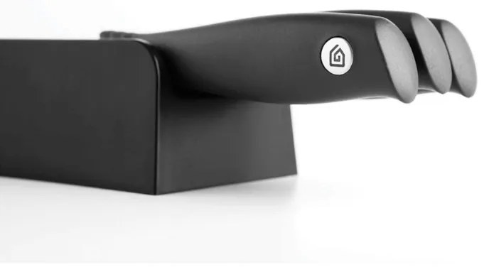 Комплект 3 бр ножове Brabantia Tasty+ 1001176, Закалена стомана, Устойчиви на надраскване и корозия, Тъмносив